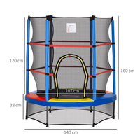 HOMCOM Kids Trampoline Mini Bouncer with Enclosure Net Age 3-6 Years