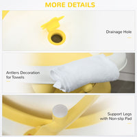 HOMCOM Foldable Baby Bath Tub Ergonomic with Temperature-Induced Water Plug YELLOW
