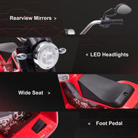 HOMCOM Kids 6V Electric Motorcycle Ride-On Toy Battery 18 - 36 Months Red