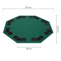 HOMCOM 1.2m 48 Inches Foldable Poker Table Top 8 Players Blackjack Chip Trays