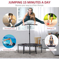 HOMCOM 40FT Kids Adult Mini Trampoline Rebounder Jumper with Handle Black