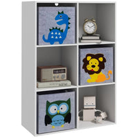 ZONEKIZ Toy Organiser with Three Non-Woven Fabric Drawers for Bedroom White