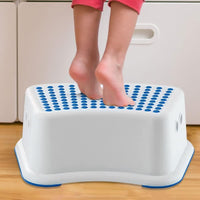 Child Foot Step Stool Anti-Slip Cover on Top For Children Practical Non-Slip Toilet Step for Toddlers Blue