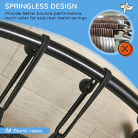 ZONEKIZ 4.6FT Kids Trampoline with Enclosure Basketball and Sea Balls Blue