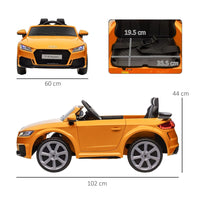Audi TT RS 12V Battery Licensed Ride-On Car with Removable Highlights MP3 Player