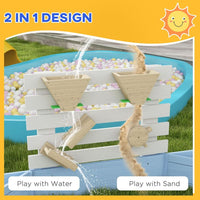 Outsunny Kids Sandbox Outdoor Playset for Ages 3-7 Years Blue