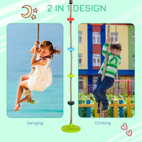HOMCOM Kid Climbing Rope Disc Swings Seat Set with Platforms for Playground