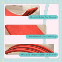 ZONEKIZ Balance Board Kids Wobble Board Stepping Stone Montessori Toy 3-6 Years RED