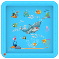 SOKA 168cm Square Inflatable Sprinkler Splash Pad Play Mat Water Pool Summer Toy BLUE