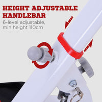 HOMCOM Foldable Stepper Adjustable Step Machine with Handlebar LCD Display Red