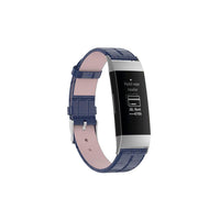 Real Leather Watch Band for Fitbit Charge 3 - Blue