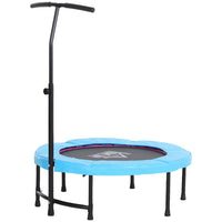 HOMCOM 40FT Kids Adult Mini Trampoline Rebounder Jumper with Handle Blue