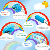 HOMCOM Scooter for kids Aged 3-7 Years with Lights, Music, Adjustable Height - Blue