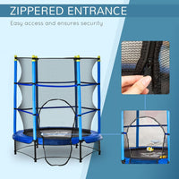 HOMCOM 5.2FT Kids Trampoline with Safety Enclosure Indoor Outdoor Blue