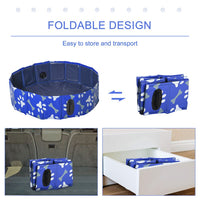 Pawhut Dog Swimming Pool Foldable Pet Bathing Shower Tub Padding Pool 80cm Small