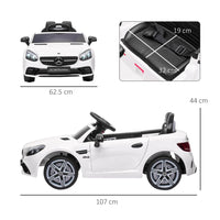 Mercedes Benz SLC 300 12V Kids Electric Ride On Car with Remote Control Music WHITE