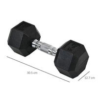 HOMCOM Hexagonal Dumbbells Kit Weight Lifting Exercise for Home Fitness 2x8kg