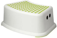 Straame Sturdy Step Stool for Bathroom Non-Slip Toilet Step White Green for Kids