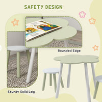 ZONEKIZ Kids Table and Chair Set Flower Design for Ages 2-5 Years Yellow