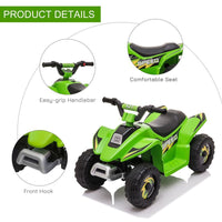 HOMCOM 6V Kids Electric Ride on Car with Big Wheels 18-36 Months Toddlers Green