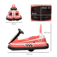 HOMCOM 6V Kids Bumper Car 360-Degree Rotation Waltzer Car with 2 Speeds PINK