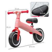 AIYAPLAY Baby Balance Bike Children Bike Adjustable Seat Wide Wheels Pink