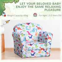 HOMCOM Childrens Armchair Kids Sofa Tub Chair Seat Cartoon Flannel Wooden Non-slip