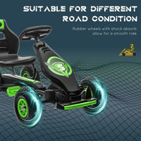 HOMCOM Children Pedal Go Kart with Adjustable Seat Rubber Wheels Brake GREEN