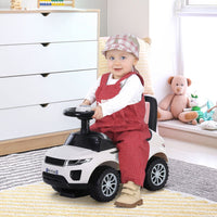 HOMCOM 3-in-1 Ride On Car Foot To Floor Slider Toddler with Horn Steering WHITE
