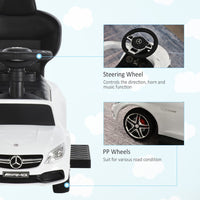 Mercedes Benz AMG C63 Licensed Ride-On Pushcar with Storage Handle Horn White