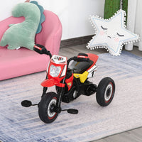 HOMCOM Toddler Pedal Tricycle Ride-On Learning Music Lights 18-36 Months Red