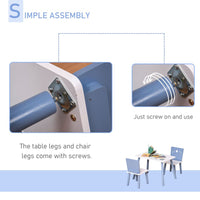 HOMCOM 3 Pcs Kids Table & Chairs Dining Set Wood Legs Safe Corners Seating