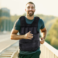 HOMCOM 15KGS Adjustable Weight Vest Running Gym Training Weight Loss Black