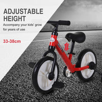 HOMCOM Kids Balance Training Bike Toy with Stabilizers For Child 2-5 Years Red