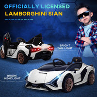 Lamborghini SIAN 12V Kids Electric Ride On Car Toy with Remote Control WHITE