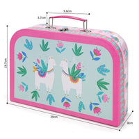 SOKA 18 Pcs Llama Metal Tin Kids Teapot Tea Party Set Carry Case Toy Pretend Role Play 3 years and up