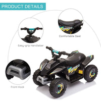 HOMCOM 6V Kids Electric Ride on Car with Big Wheels 18-36 Months Toddlers Black