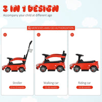 HOMCOM Mercedes-Benz Licensed Ride-On Pushcar with Storage Handle Horn Red