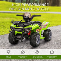 HOMCOM 6V Kids Electric Ride on Car Toddler Quad Bike ATV for 18-36 months GREEN