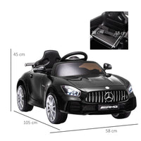 Mercedes Benz AMG GTR 12V Licensed Ride-On Car with Lights Music Remote 3-5 Yrs Black