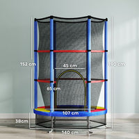 HOMCOM Kids Trampoline Mini Bouncer w/ Enclosure Net for 3-6 Years