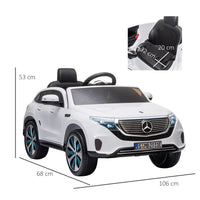 Mercedes Benz 12V EQC 400 Licensed Ride-On Car with Lights Music Remote WHITE