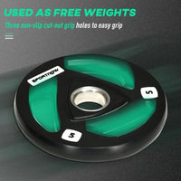 SPORTNOW Olympic Weight Plates Tri-Grip Barbell Weights Set with 2'' Holes 2 x 5kg
