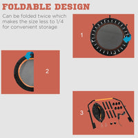 HOMCOM 40FT Foldable Mini Fitness Trampoline Rebounder Adjustable Foam Handle