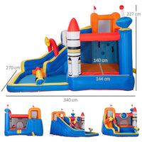 Outsunny 5 in 1 Kids Bouncy Castle Large Water Slide Water Gun with Air Blower
