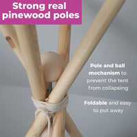 Neo Navy and White Stripe Canvas Kids Indian Tent TeePee