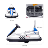 HOMCOM 6V Kids Bumper Car 360-Degree Rotation Waltzer Car with 2 Speeds WHITE