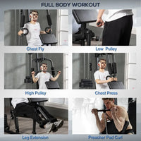 HOMCOM Multifunction Home Gym Machine with 45kg Weight Stack for Full Body Workout