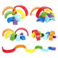 SOKA Wooden Rainbow Stacker Learning Toy Educational Blocks Puzzle 7PCS 3+ Years