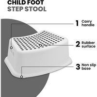 Child Foot Step Stool Anti-Slip Cover on Top For Children Practical Non-Slip Toilet Step for Toddlers Grey